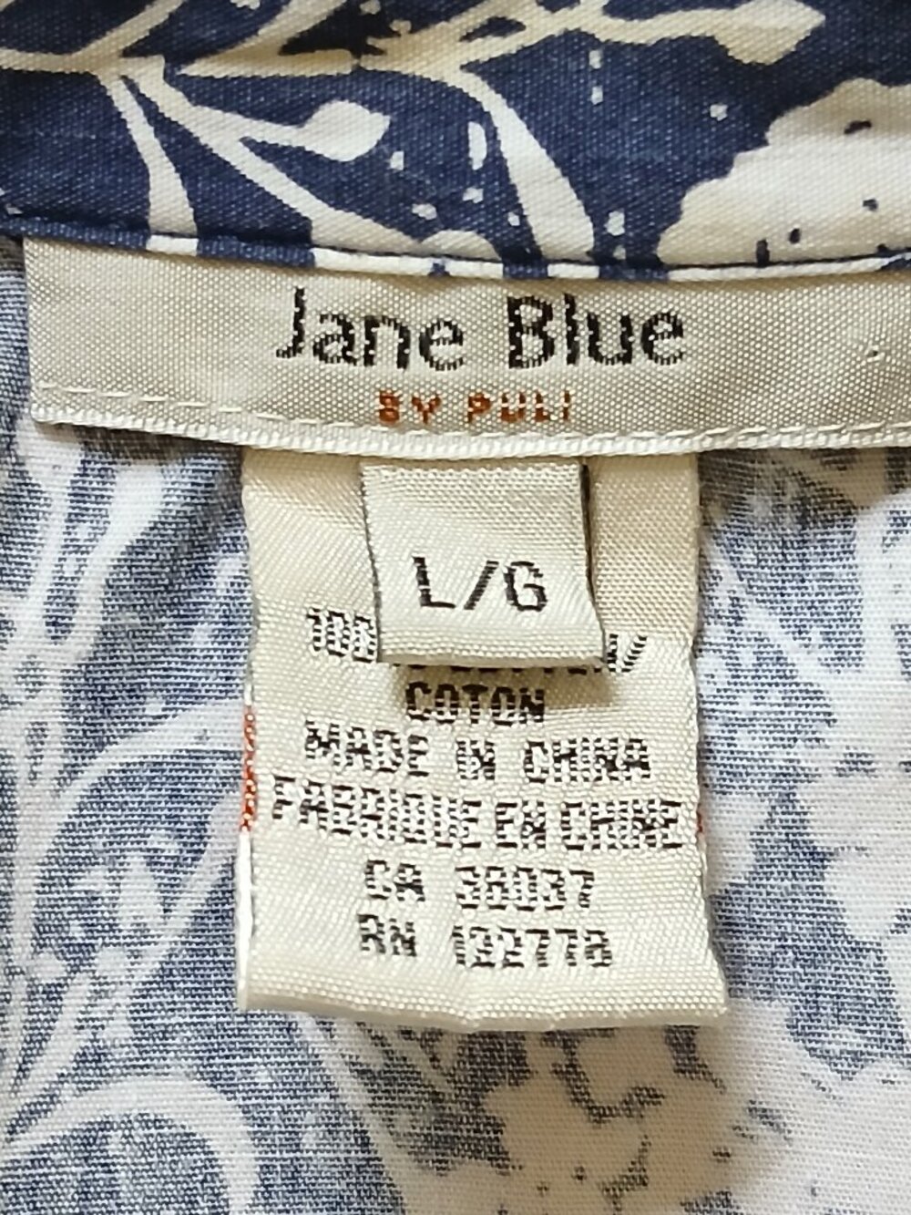 Jane Blue By Puli Short Sleeve Button Down Floral Blouse Size Large - Picture 6 of 7